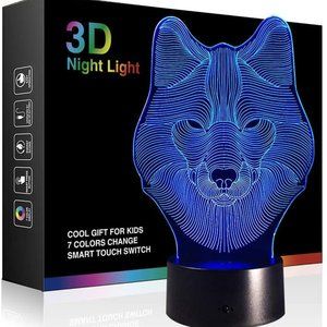 3D Wolf Night Light